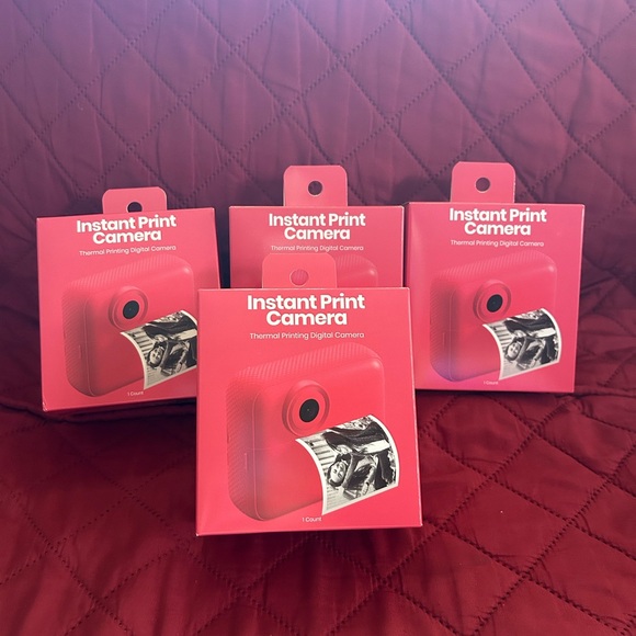 Instant Print Camera x 3 Red